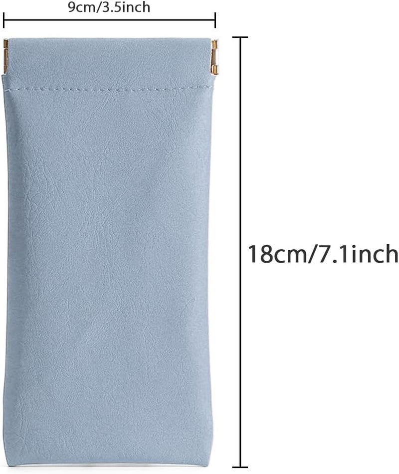 Ldirect 3 Pack Leather Eyeglasses Cases PU Soft Sunglasses Pouch Squeeze Top Portable Glasses Cases for Men Women - Image 2